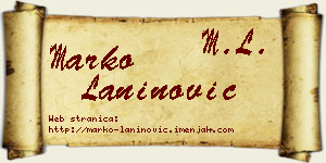 Marko Laninović vizit kartica